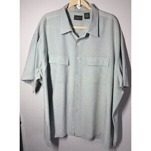 Alexander Lloyd Mens Button Down Shirt Short Sleeve 3XB Mint Green Pockets